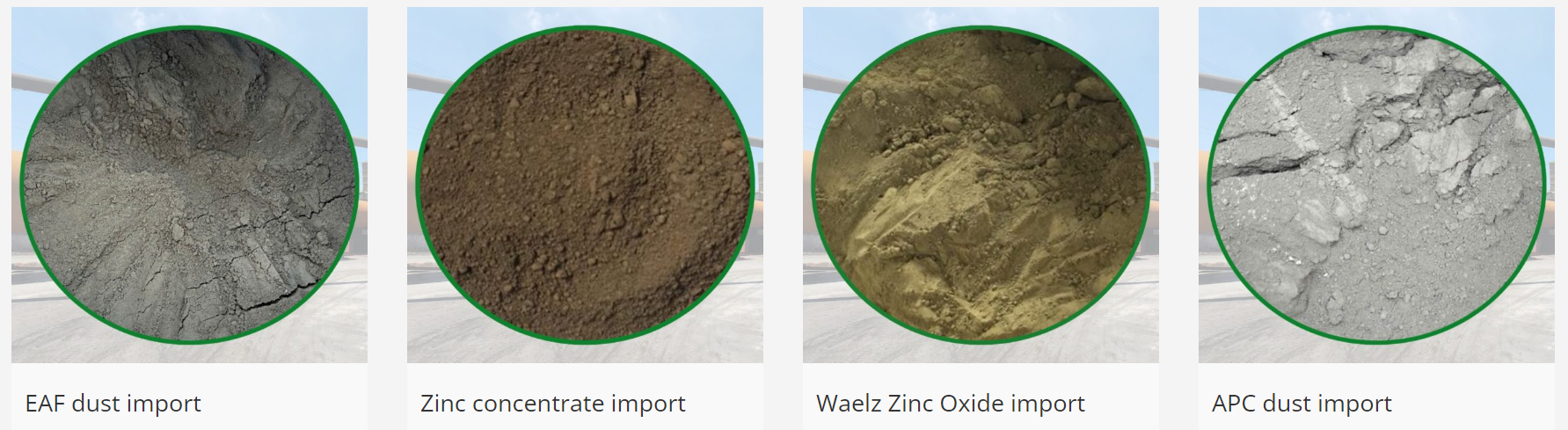 import zinc materials